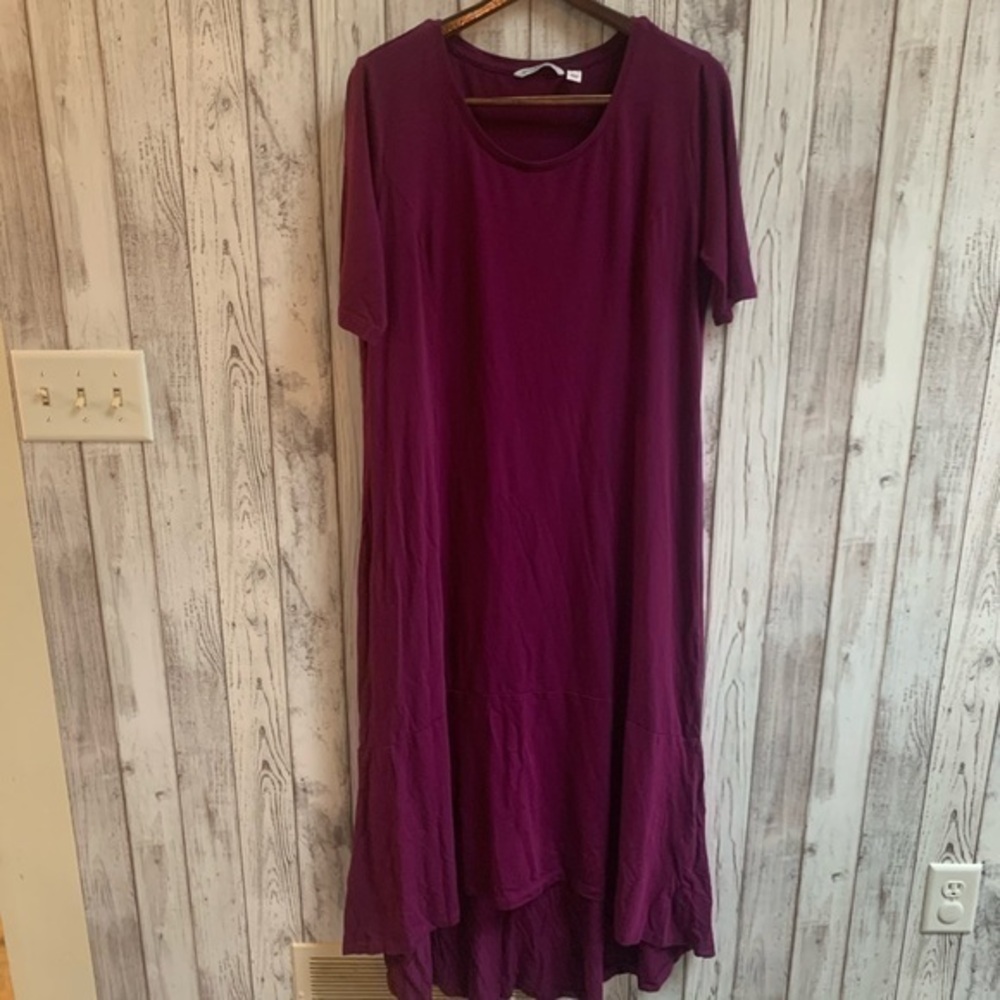 Isaac Mizrahi Live purple t shirt dress size medium